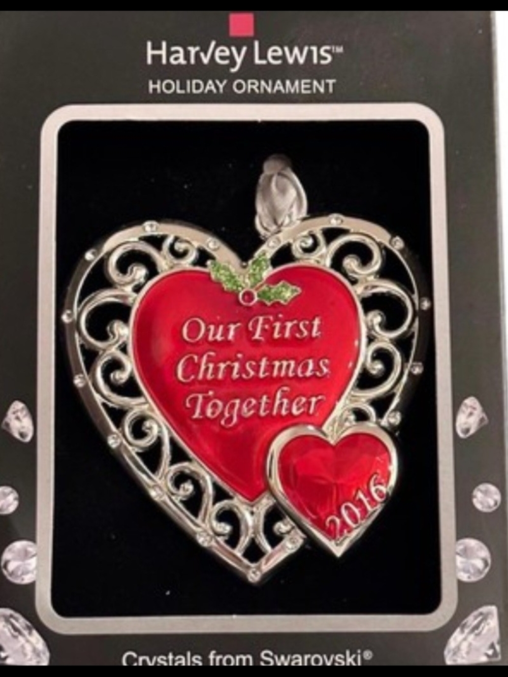 Swarovski Silver Heart 'Our First Christmas Together' Ornament